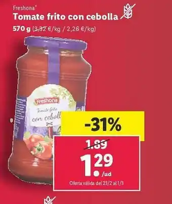 Lidl Tomate frito con cebolla freshona oferta