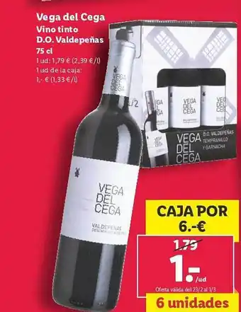 Lidl Vega del cega vino tinto d.o. valdepeñas oferta
