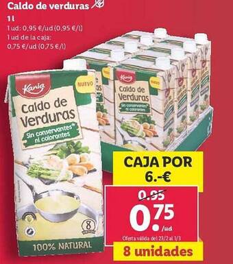 Lidl Caldo de verduras oferta