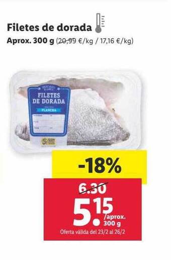 Lidl Filetes de dorada oferta