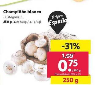 Lidl Champiñón blanco oferta