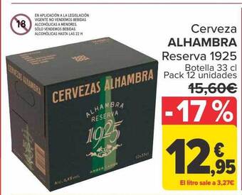 Carrefour Cerveza alhambra reserva 1925 oferta
