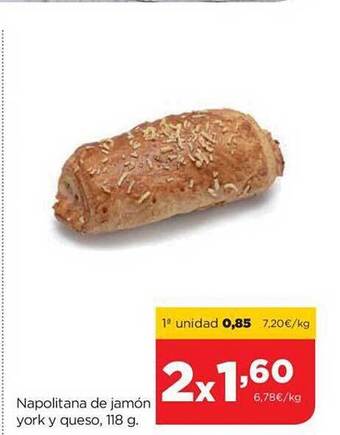 Alimerka Napolitana de jamón york y queso oferta