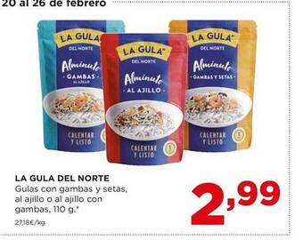 Alimerka La gula del norte gulas con gambas y setas, al ajillo o al ajillo con gambas oferta