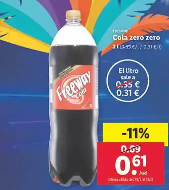 Lidl Cola zero zero freeway oferta