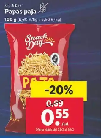 Lidl Papas paja snack day oferta