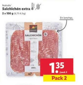 Lidl Salchichón extra realvalle oferta