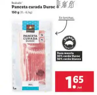 Lidl Panceta curada duroc realvalle oferta