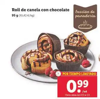 Lidl Roll de canela con chocolate oferta