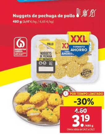 Lidl Nuggets de pechuga de pollo oferta