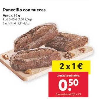 Lidl Panecillo con nueces oferta