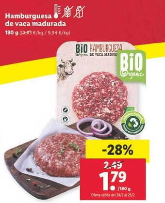 Lidl Hamburguesa de vaca madurada oferta