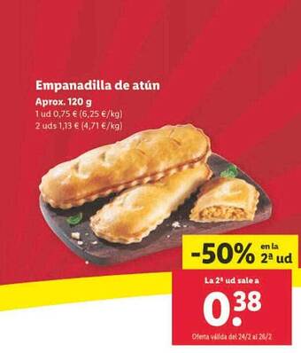 Lidl Empanadilla de atún oferta