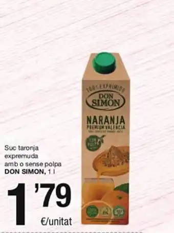 SPAR Fragadis Suc taronja expremuda amb o sense polpa don simon oferta