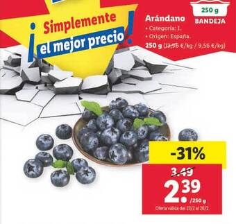 Lidl Arándano oferta