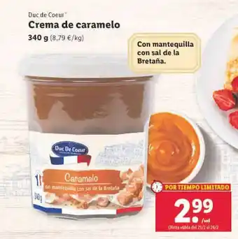 Lidl Crema de caramelo duc de coeur oferta