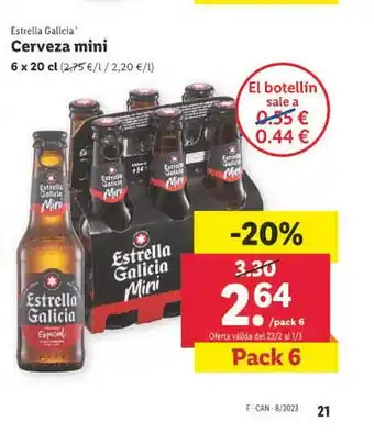 Lidl Cerveza mini estrella galicia oferta
