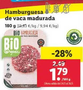 Lidl Hamburguesa de vaca madurada oferta
