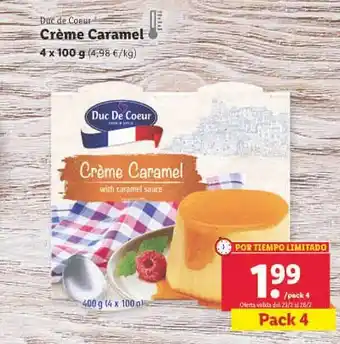 Lidl Crème caramel duc de coeur oferta