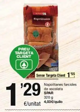 SPAR Fragadis Napolitanes farcides de xocolata spar oferta
