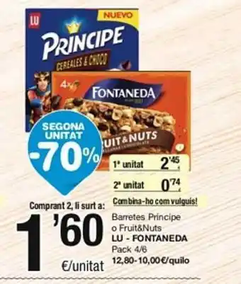 SPAR Fragadis Barretes principe o fruit&nuts lu - fontaneda oferta