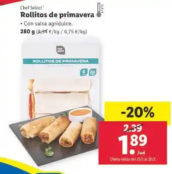Lidl Rollitos de primavera chef select oferta
