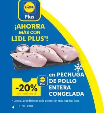 Lidl Pechuga de pollo entera congelada oferta