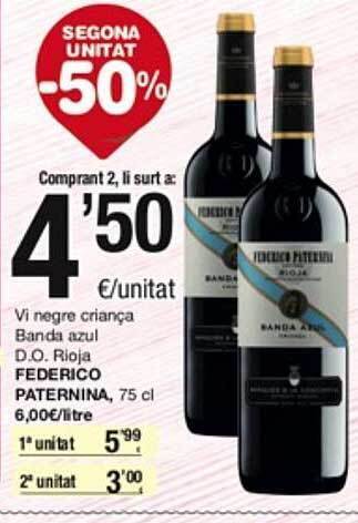 SPAR Fragadis Vi negre criança banda azul d.o. rioja federico paternina oferta