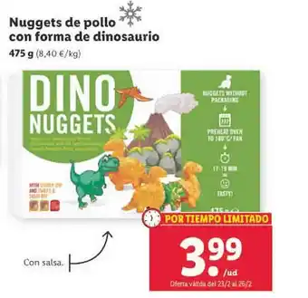 Lidl Nuggets de pollo con forma de dinosaurio oferta