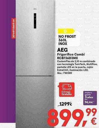 Worten Aeg frigorifico combi rcb736d3mx oferta