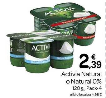 Supermercados El Jamón Activia natural o natural 0% oferta