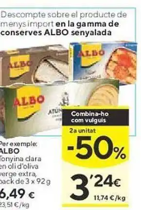 Caprabo Albo tonyina clara oferta