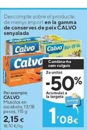 Caprabo Calvo musclos en escabets oferta