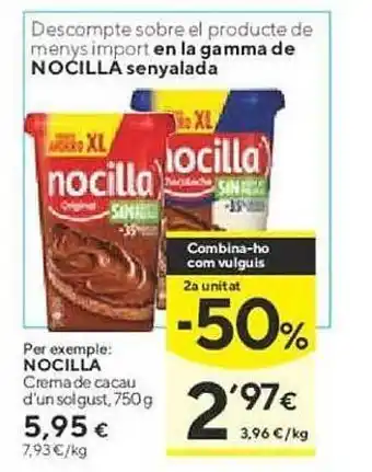 Caprabo Nocilla crema de cacau d'un solgust oferta
