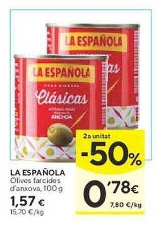 Caprabo La española olives farcides d'anxova oferta