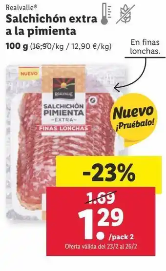 Lidl Salchichón realvalle oferta