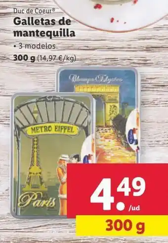 Lidl Galletas de mantequilla duc de coeur oferta