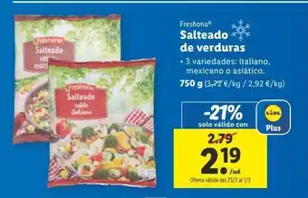 Lidl Salteado de verduras freshona oferta