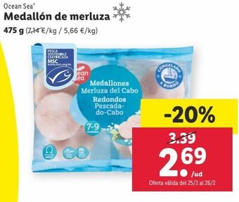 Lidl Medallones de merluza ocean sea oferta