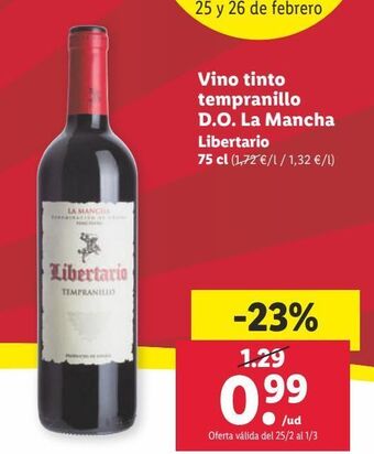 Lidl Vino tinto oferta