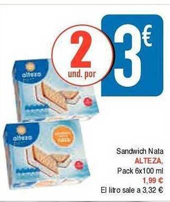 Masymas Sandwich nata alteza oferta