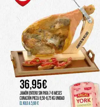 Claudio Jamón entero sin pata 7-8 meses curación pieza oferta
