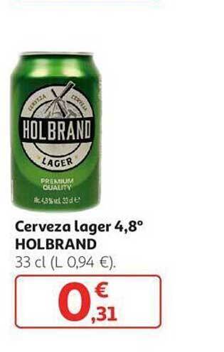 Alcampo Cerveza lager 4,8° holbrand oferta
