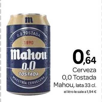 Supermercados El Jamón Cerveza 0.0 tostada mahou oferta