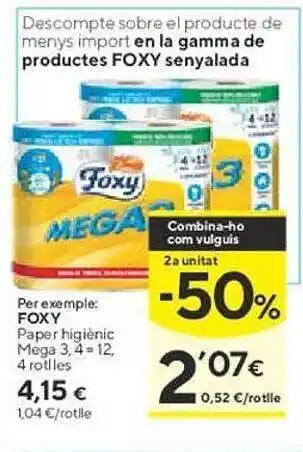 Caprabo Foxy paper higiènic mega oferta