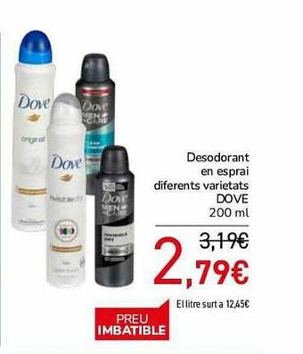 Desodorante en esprai diferents varietats dove