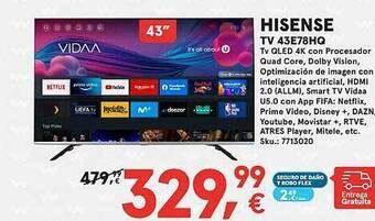 Worten Hisense tv 43e78hq oferta