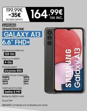 Costco Samsung smartphone galaxy a13 6.6 oferta