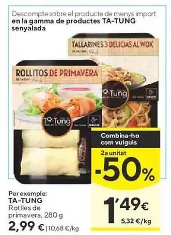 Caprabo Ta-tung rotlles de primavera oferta