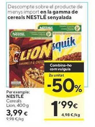 Caprabo Nestlé cereals lion oferta